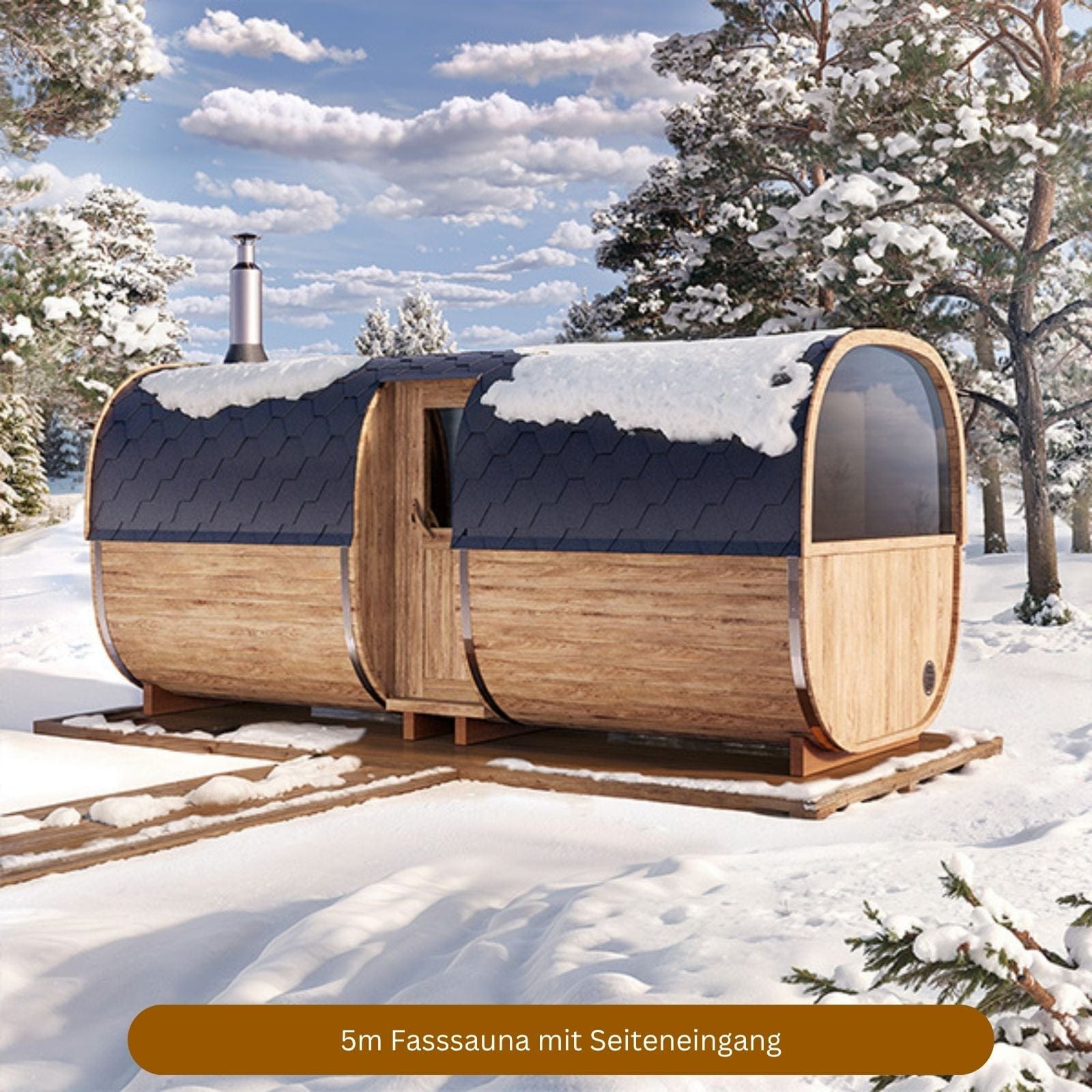 5m Sauna mit Seiteneingang