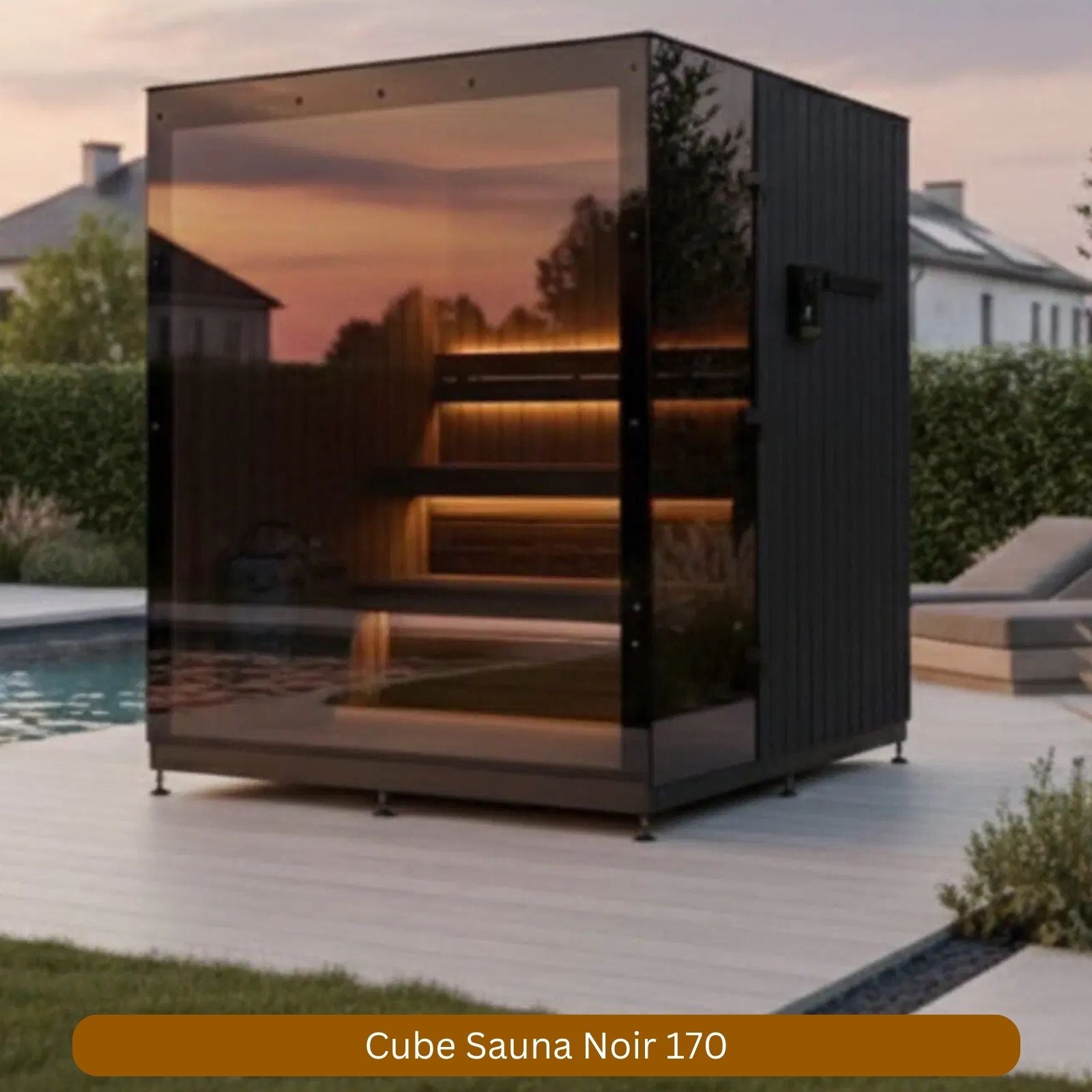 Noir 170 Cube Gartensauna von Woodarchitects