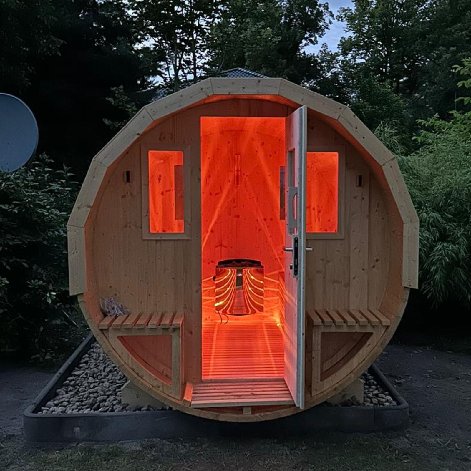 Fasssauna mit Elektroofen