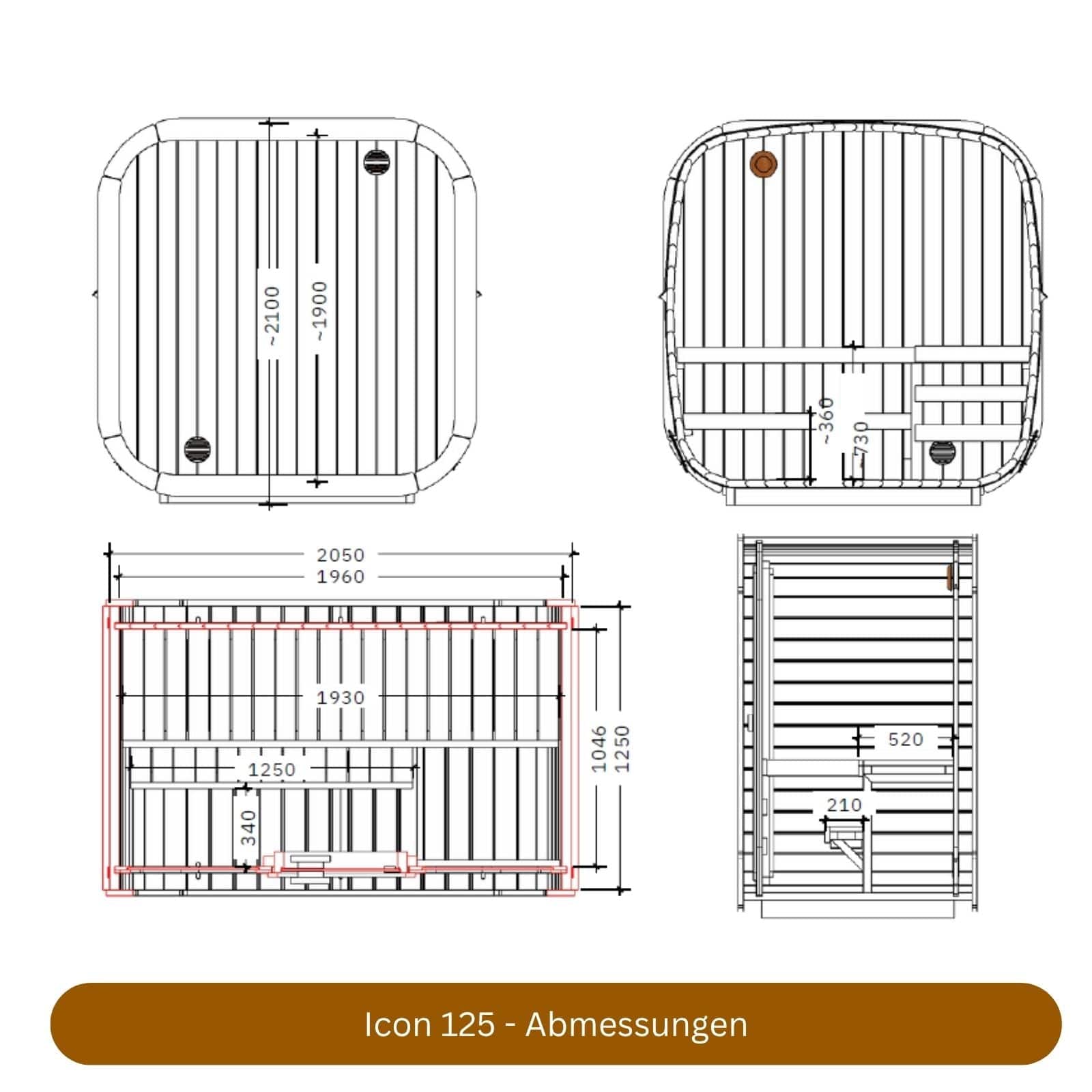 Mini Cube-Sauna "Icon 125" – Dein privates Kraftwerk auf 2,56 m²