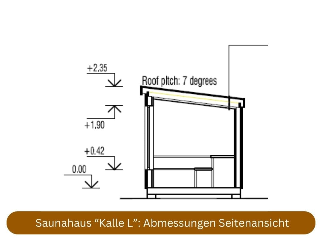 Saunahaus mit Vorraum Kalle L Abmessungen