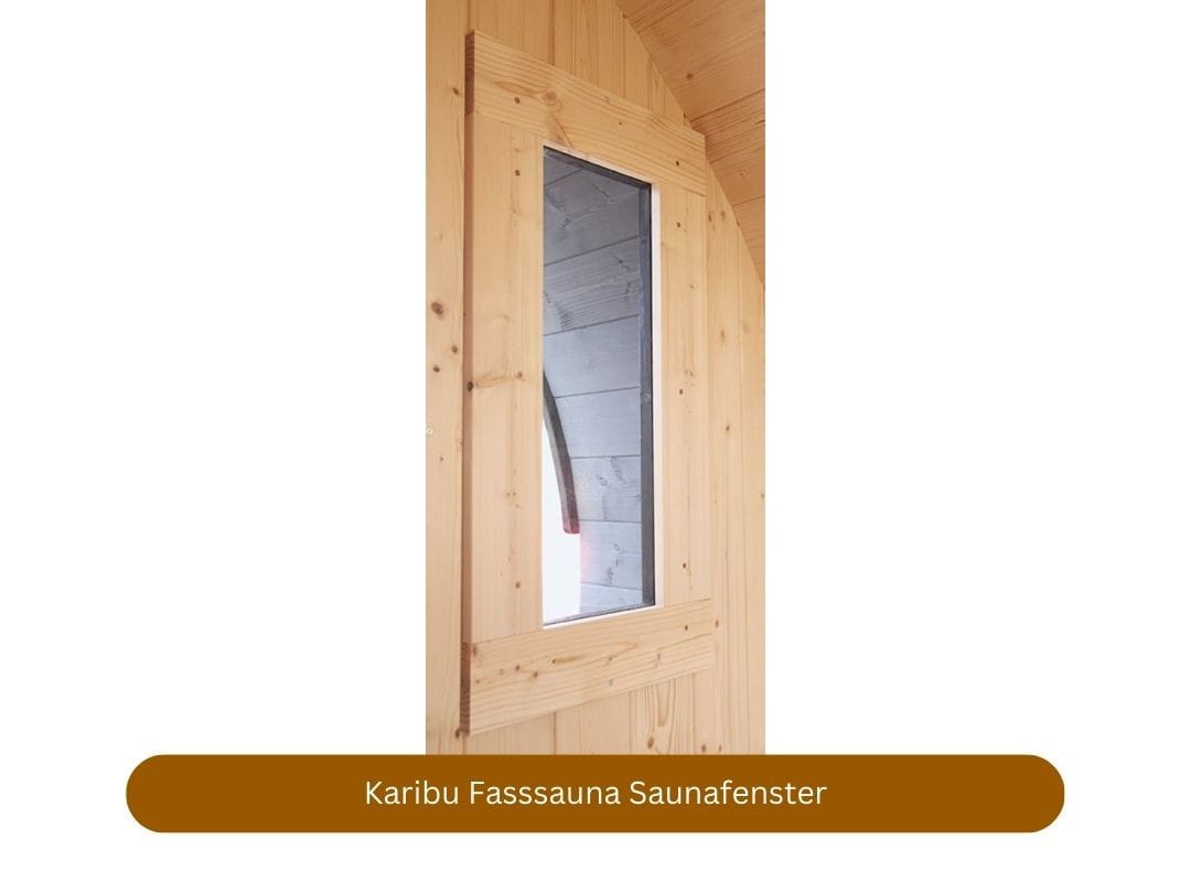 Karibu Sauna "Vorraum und Terrasse" mit Saunafenster